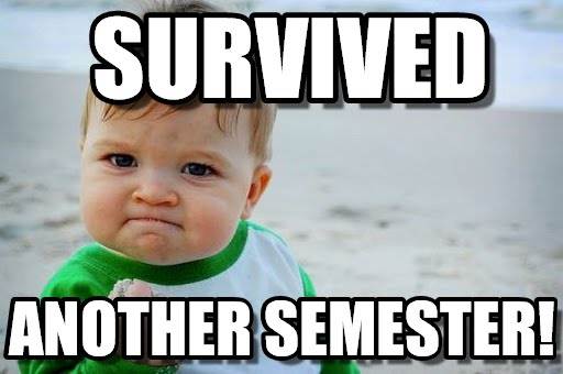 Semester over baby